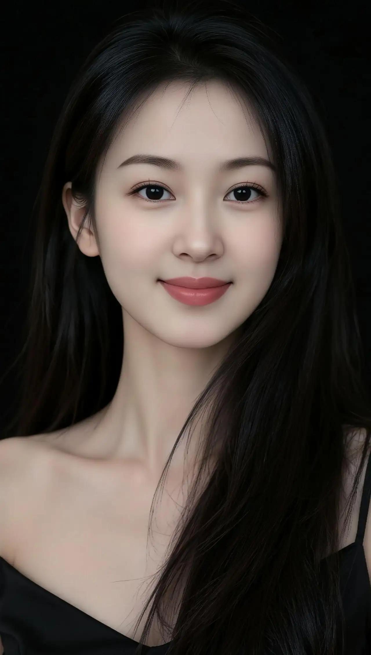 温柔甜美的少女，黑发红唇，气质出众！💖✨🌴