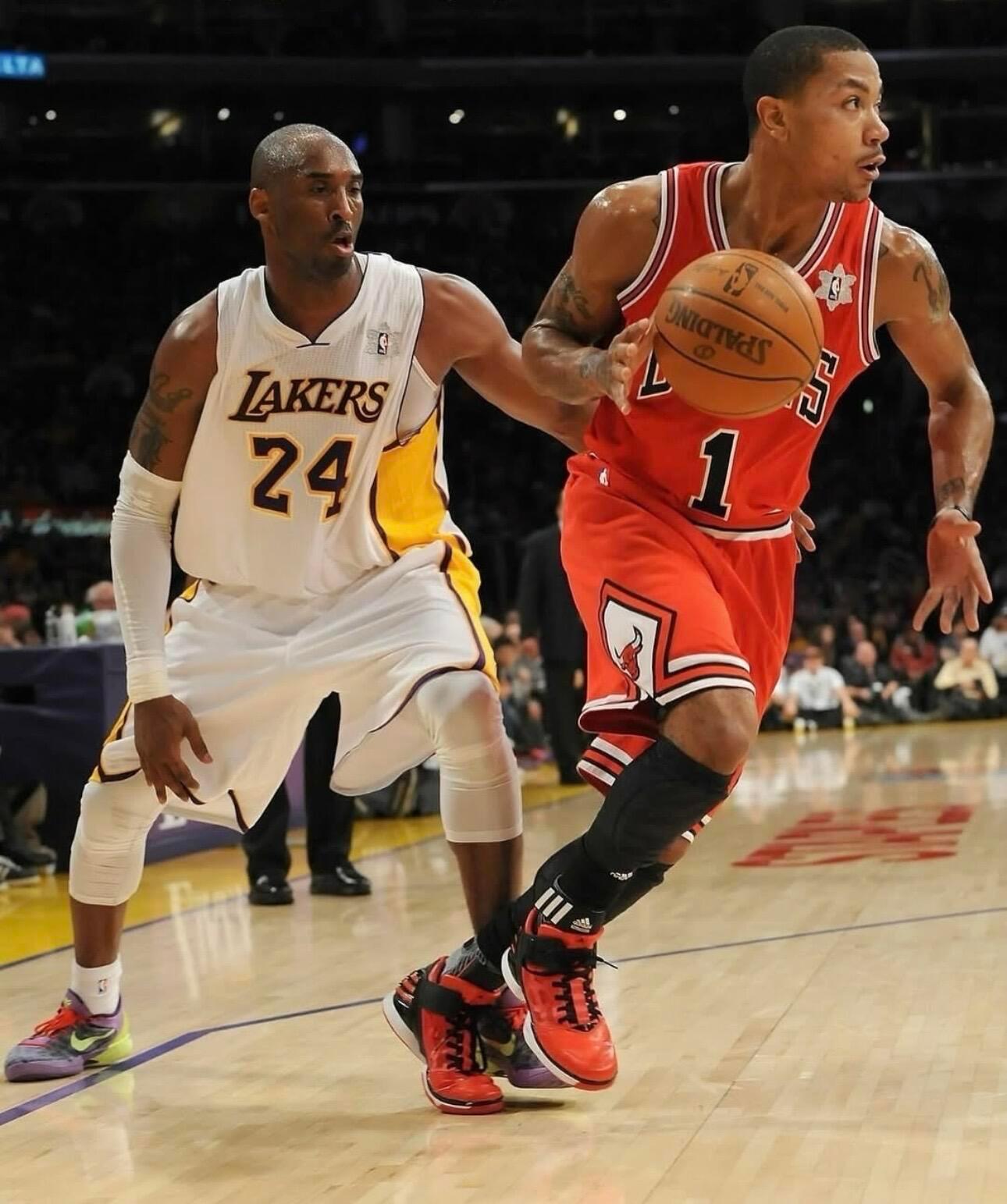 经典图集，2011年NBA圣诞大战，联盟新星罗斯vs湖人科比，罗斯准绝杀湖人。