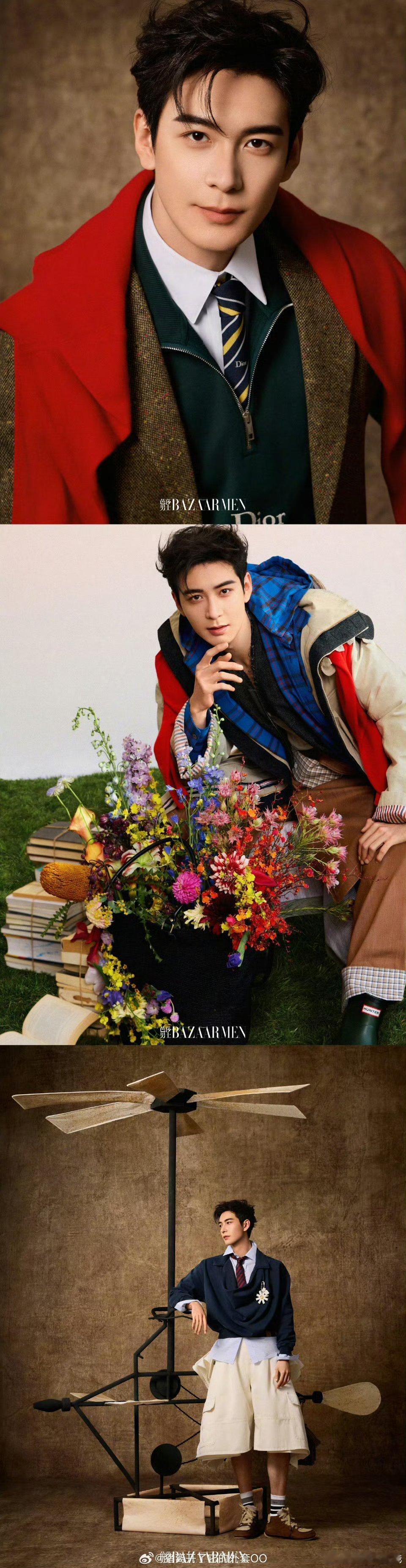 26年各大杂志开年刊封面：芭莎男士：陈星旭时尚芭莎：迪丽热巴V：李冰冰费加罗：刘