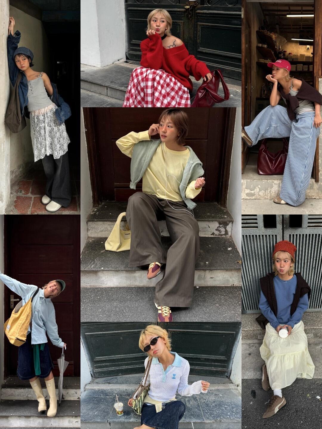 她总能把基础款，穿出法式电影女主氛围感。穿搭摒弃大牌堆砌，松弛自在不跟风潮流，