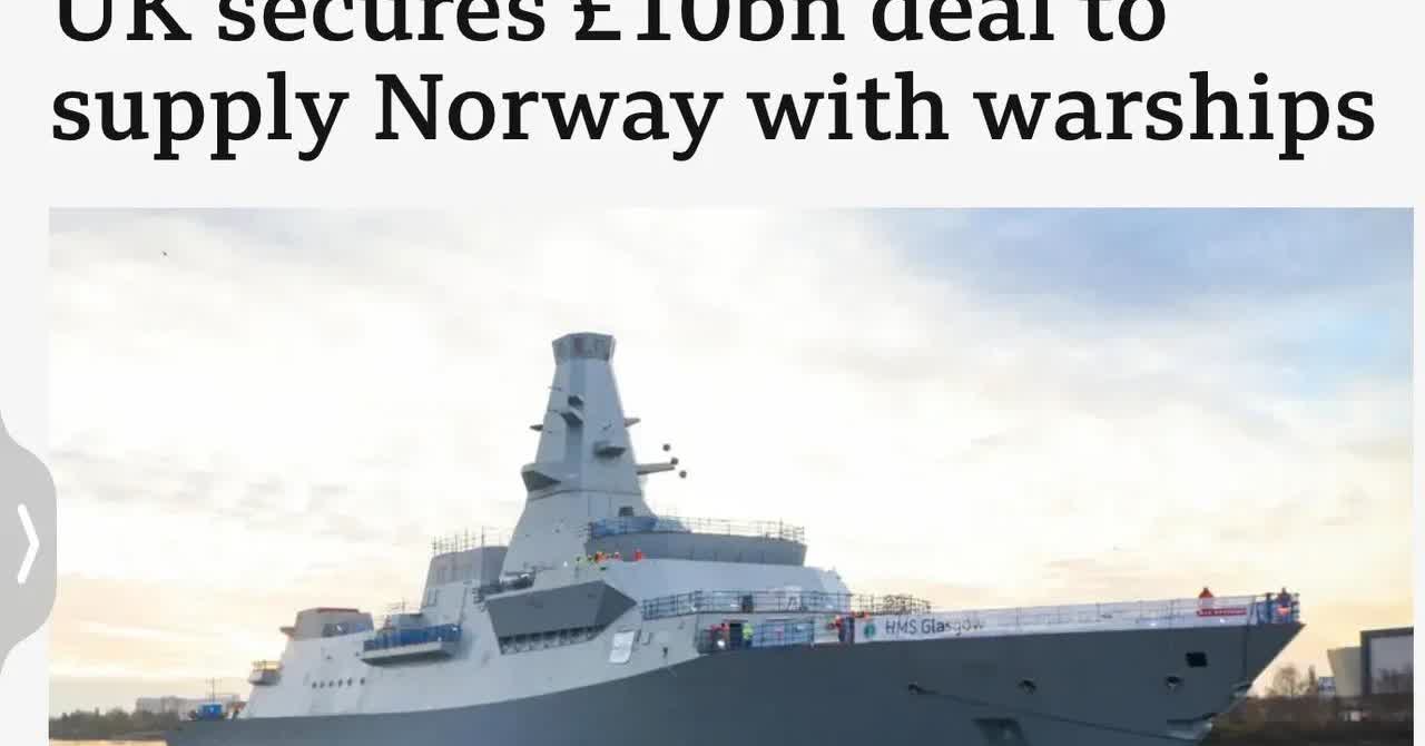 英国首相穷途末路了，居然为与挪威签署的，价值十亿英镑的反潜军艦制造合约而高兴不已