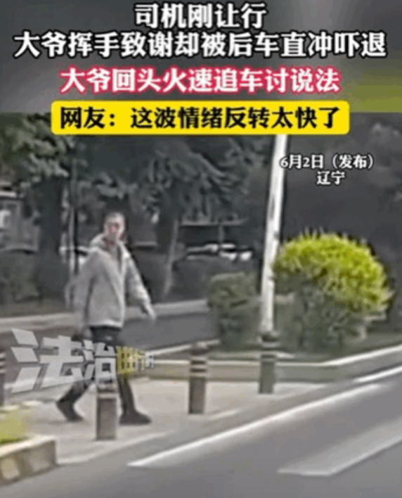 你大爷还得是你大爷！近日，东北一大爷经过路口，对面车子主动让行，大爷挥手致谢，不