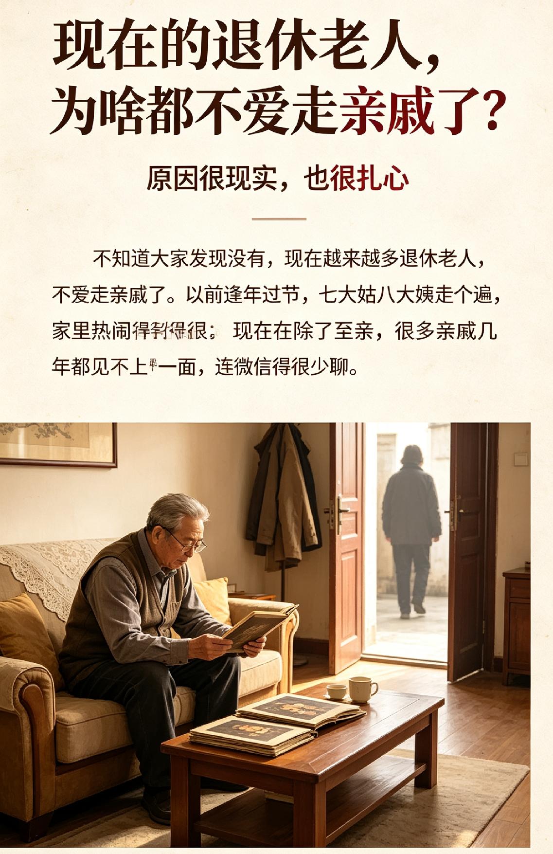 现在的退休老人，为啥都不爱走亲戚了？原因很现实不知道大家发现没有，现在越来