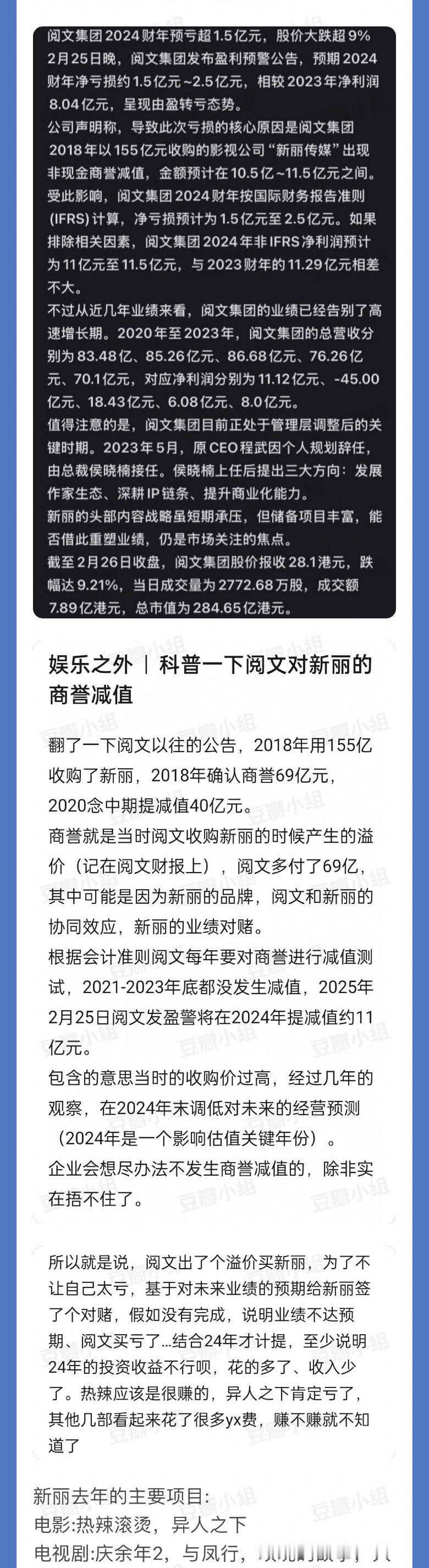 2024年，新丽亏损是因为某营销海后的那部古装剧吗哈哈