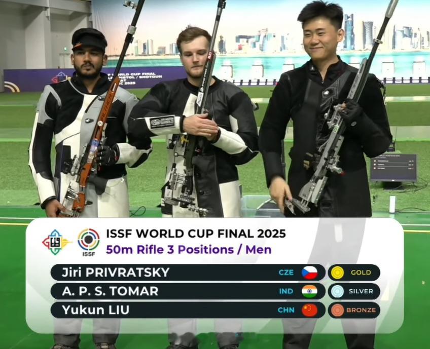 【射击世界杯总决赛步枪三姿刘宇坤摘铜田珈铭破资格赛世界纪录】国际体坛战报速递