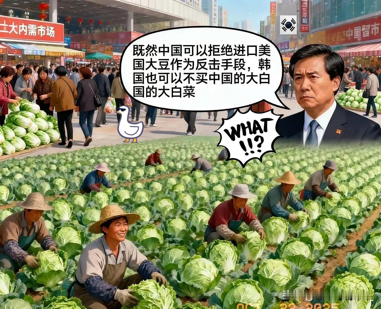 韩国某智库称：“既然中国可以拒绝进口美国大豆作为反击手段，韩国也可以不买中国的大
