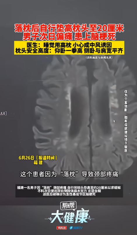 “万万没想到！”6月26日报道，福建，一男子睡觉落枕了，十分不舒服。为了缓解不适