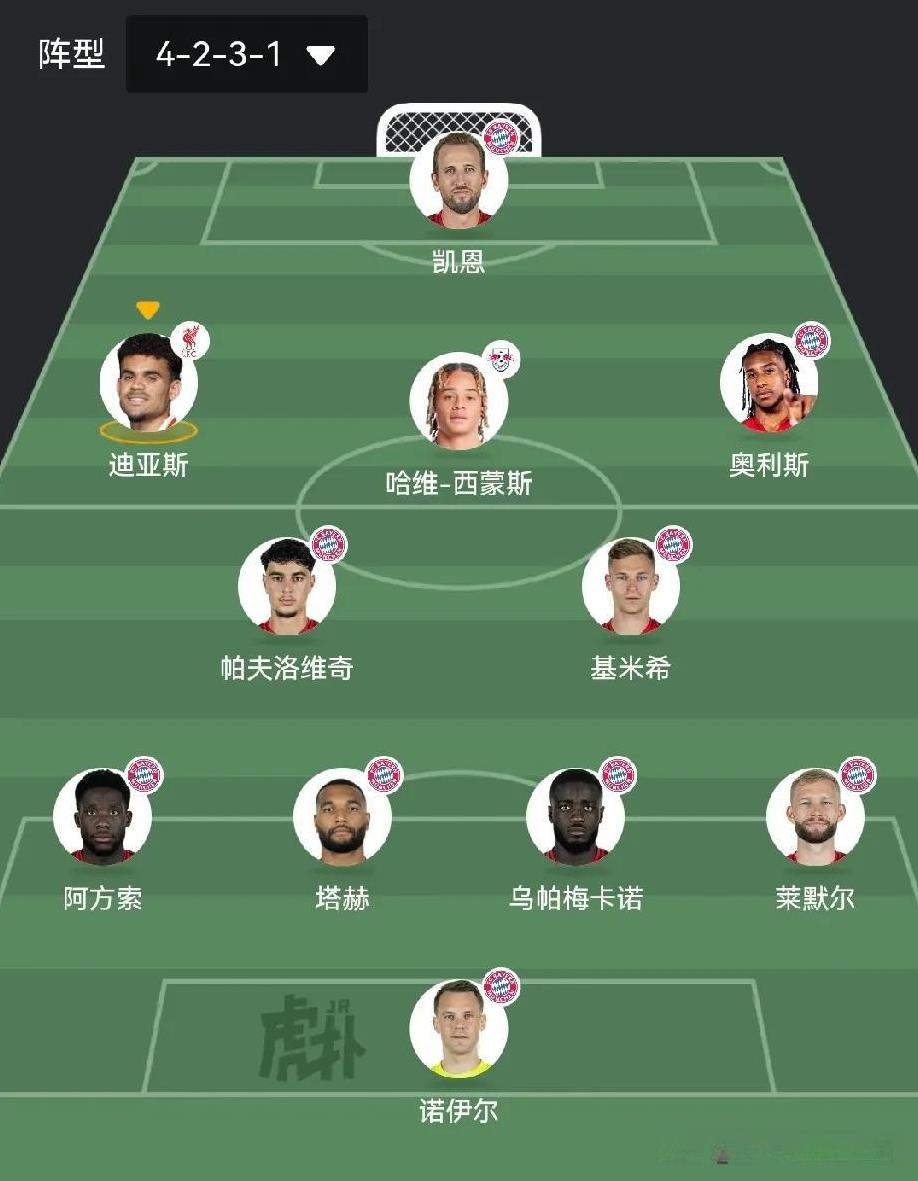 其实拜仁新赛季这个前场阵容真的不弱于任何对手。现在穆夏拉受伤拜仁完全可以把西蒙斯