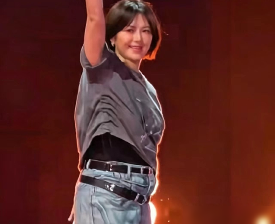 孙燕姿演唱会那条裤子，居然拴了两根皮带，一根勒腰上，一根直接卡在屁股上。台下几万人盯着看，她照跳。不