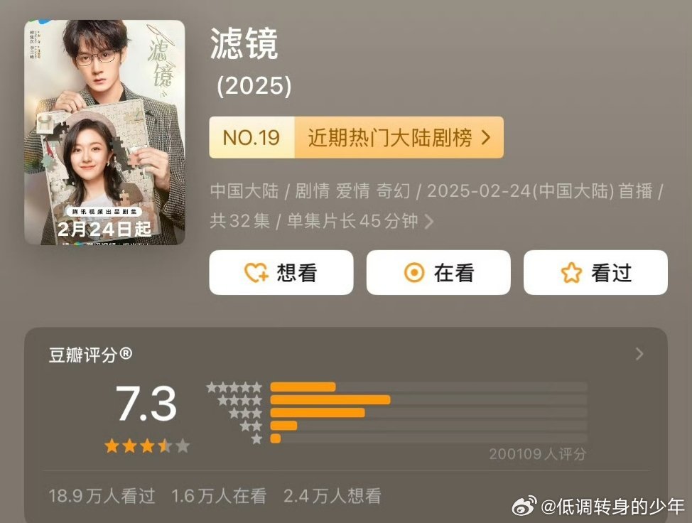 檀健次《滤镜》打分人数破20万！🐮🐮的滤镜大王👑啊​​​