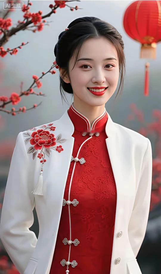 东方佳丽，秀色可餐。绝色佳人，绣花旗袍，优雅端庄，高贵典雅。贴身裁剪，凸显