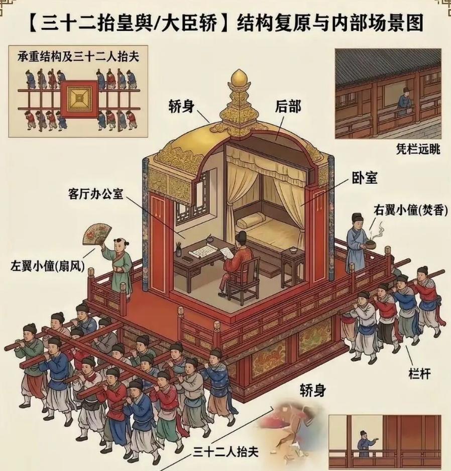 无情最是帝王家：相传张居正乘坐的轿子规模宏大，有说法称用32名轿夫，这是否属