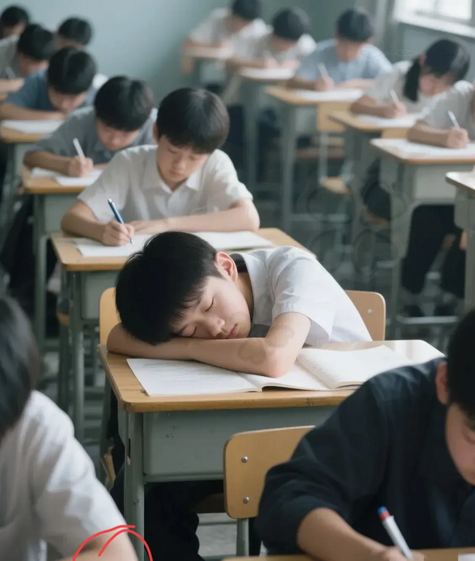今天接到一位市民热线电话！一位家长反映他孩子中考时在考场上睡着了！中考考场睡