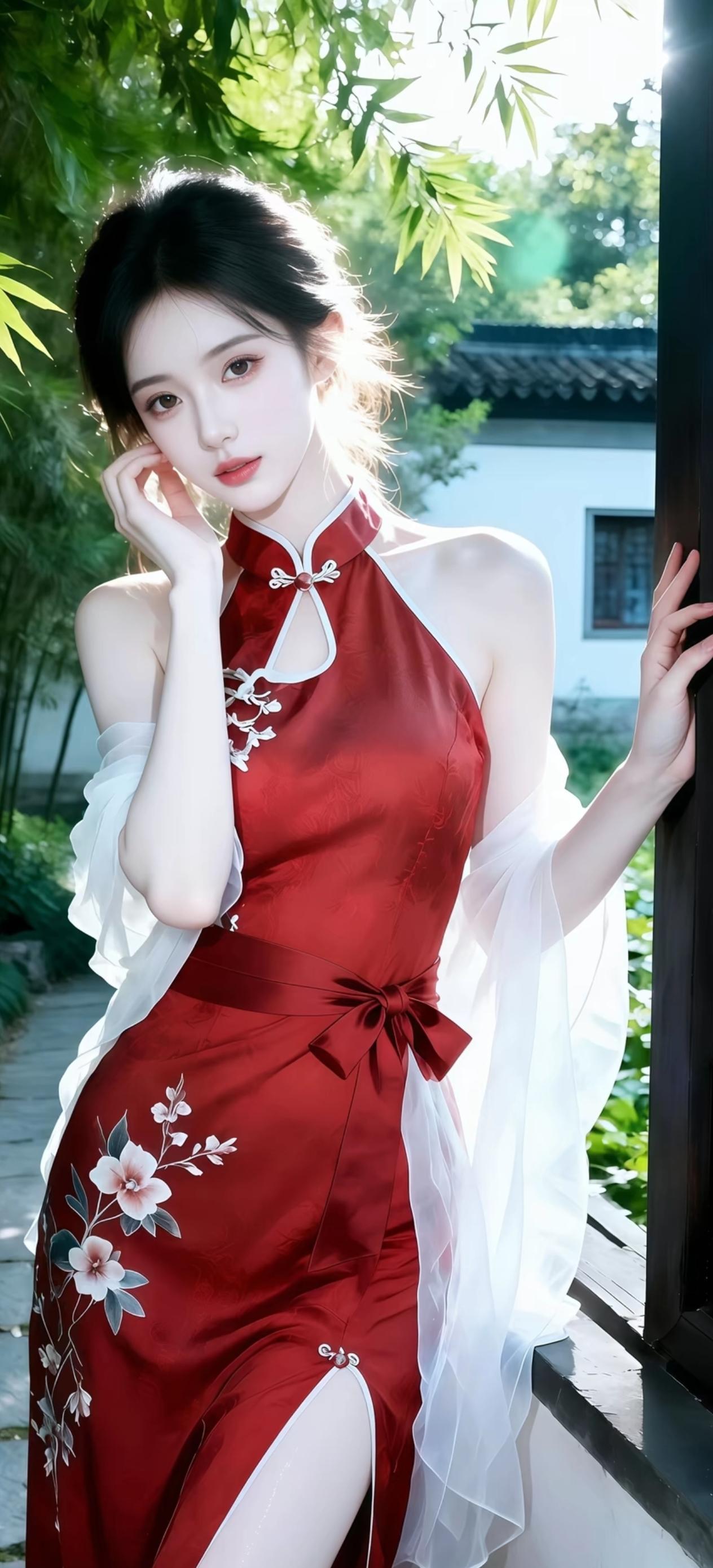 古韵仙姝步履轻，罗衣飘拂似云行。眉如远黛含秋水，目若星辰映月明。雅韵盈怀诗韵