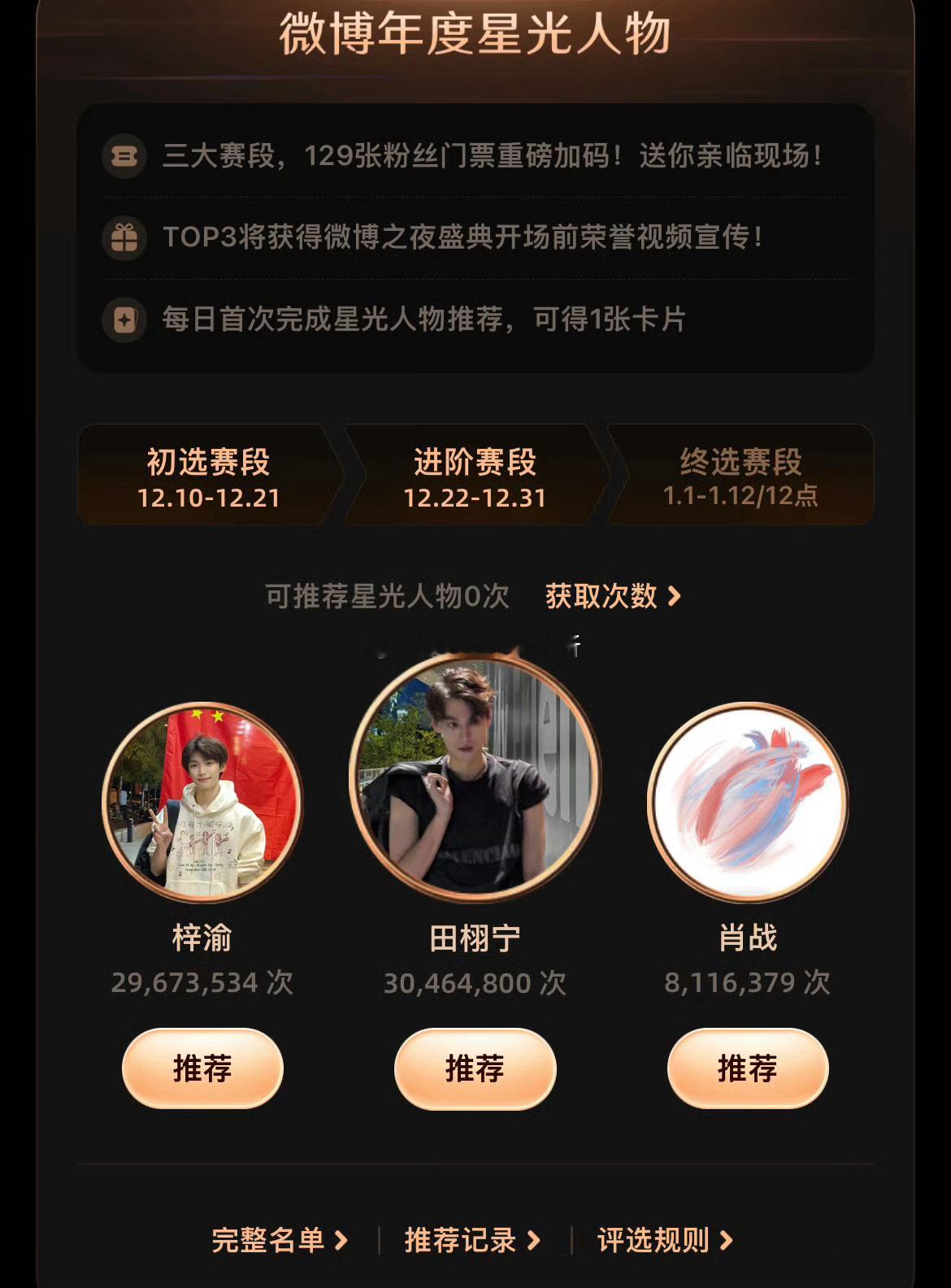 田栩宁星光人物推荐破3000w