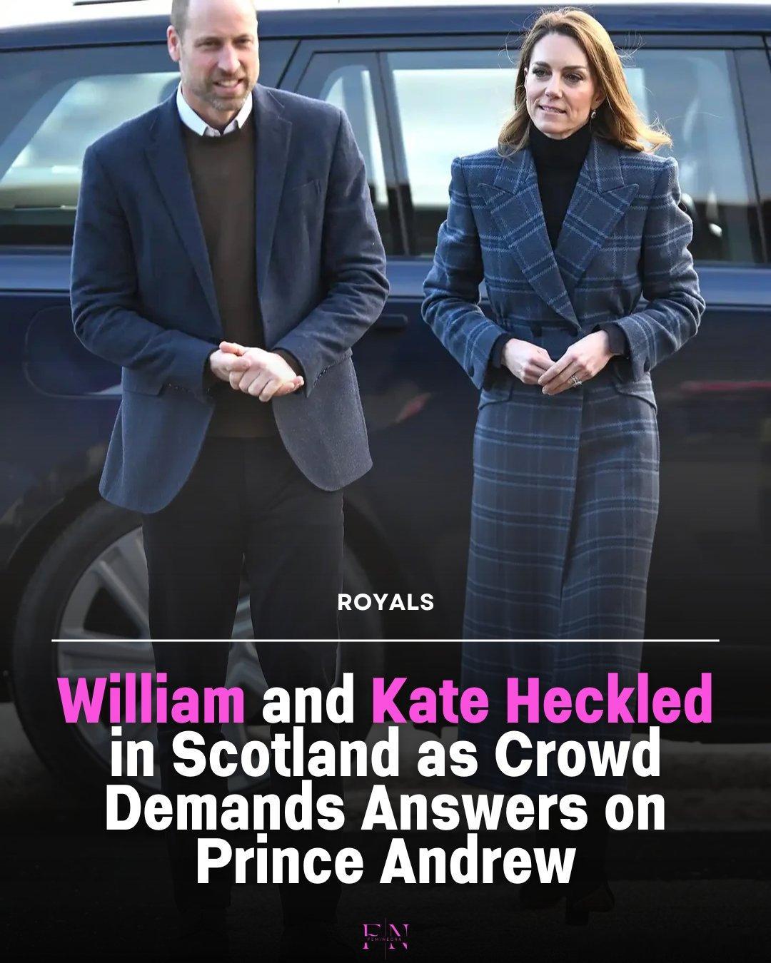 【揭皮秃凯】威廉和凯特今天在苏格兰遭受了嘲讽。威廉在访问斯特灵时遭到抗-议者的起