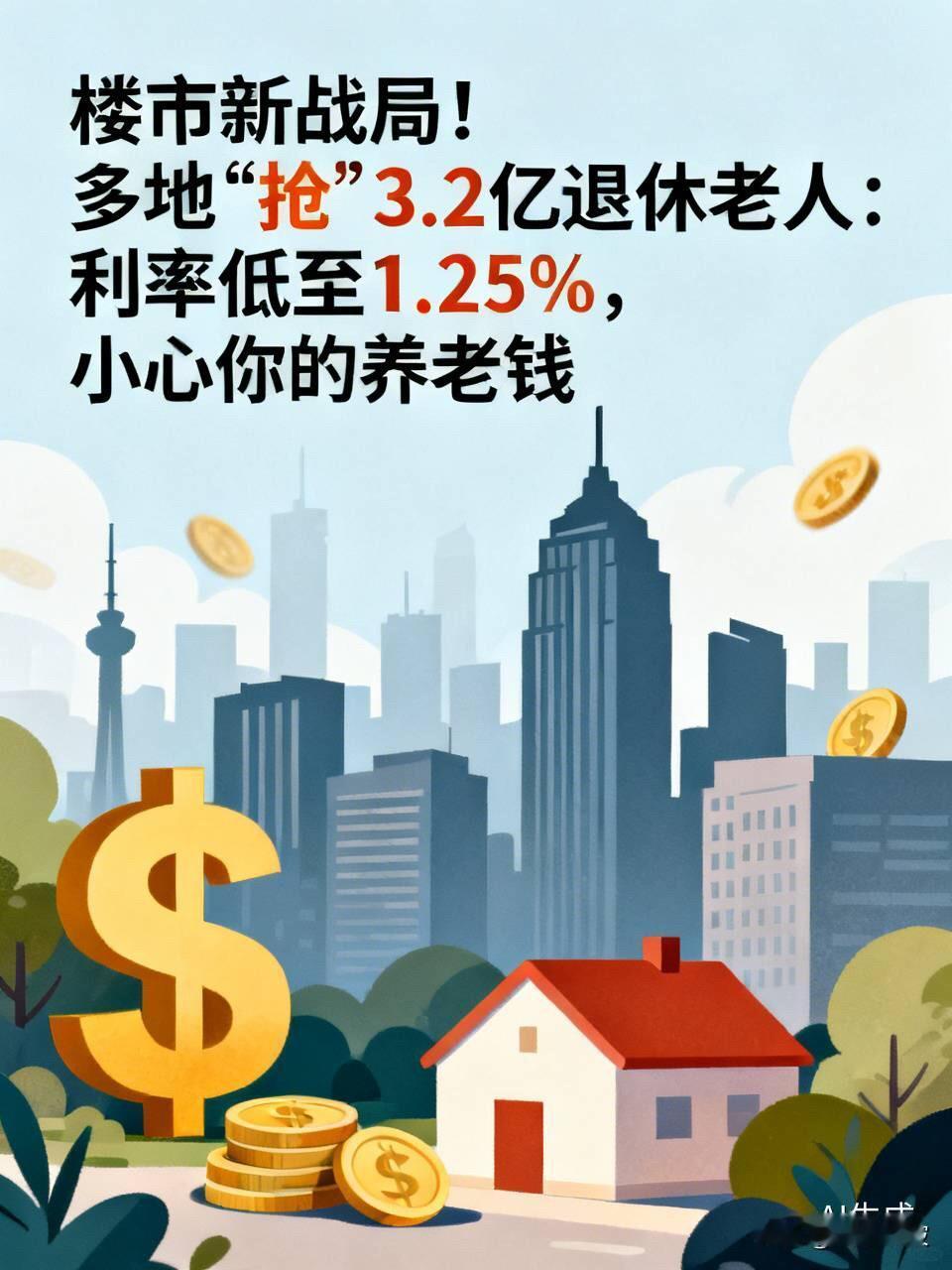 楼市新战局！多地“抢”3.2亿退休老人：利率低至1.25%，小心你的养老钱