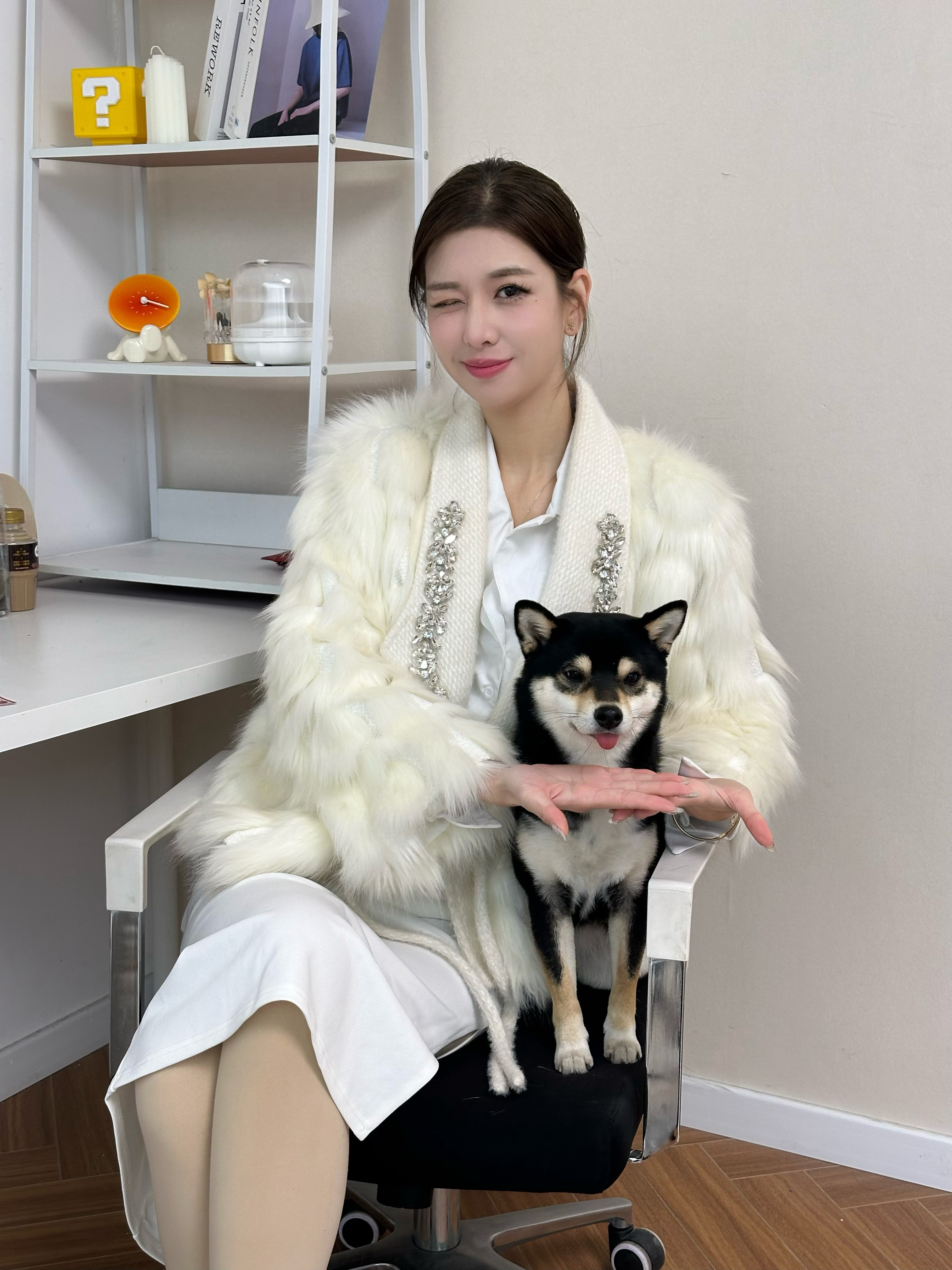 咱就是说，再冷的天有小狗陪着工作也暖和啦～大连·淘器传媒