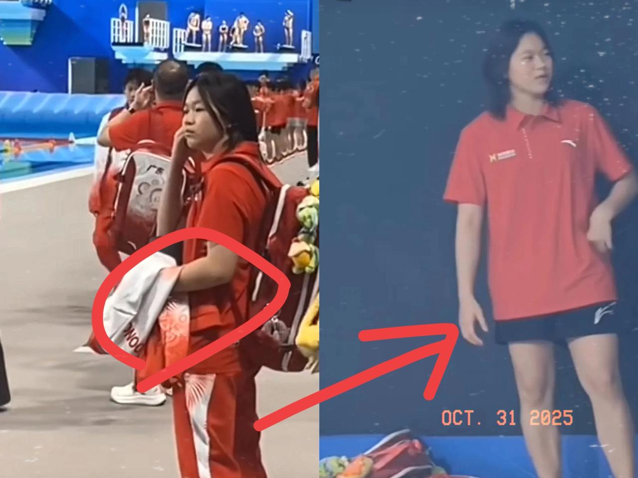 全红婵背着玩偶书包现身全运会!一身赛事服清爽利落,熟悉的“童年标配”瞬间拉满回忆