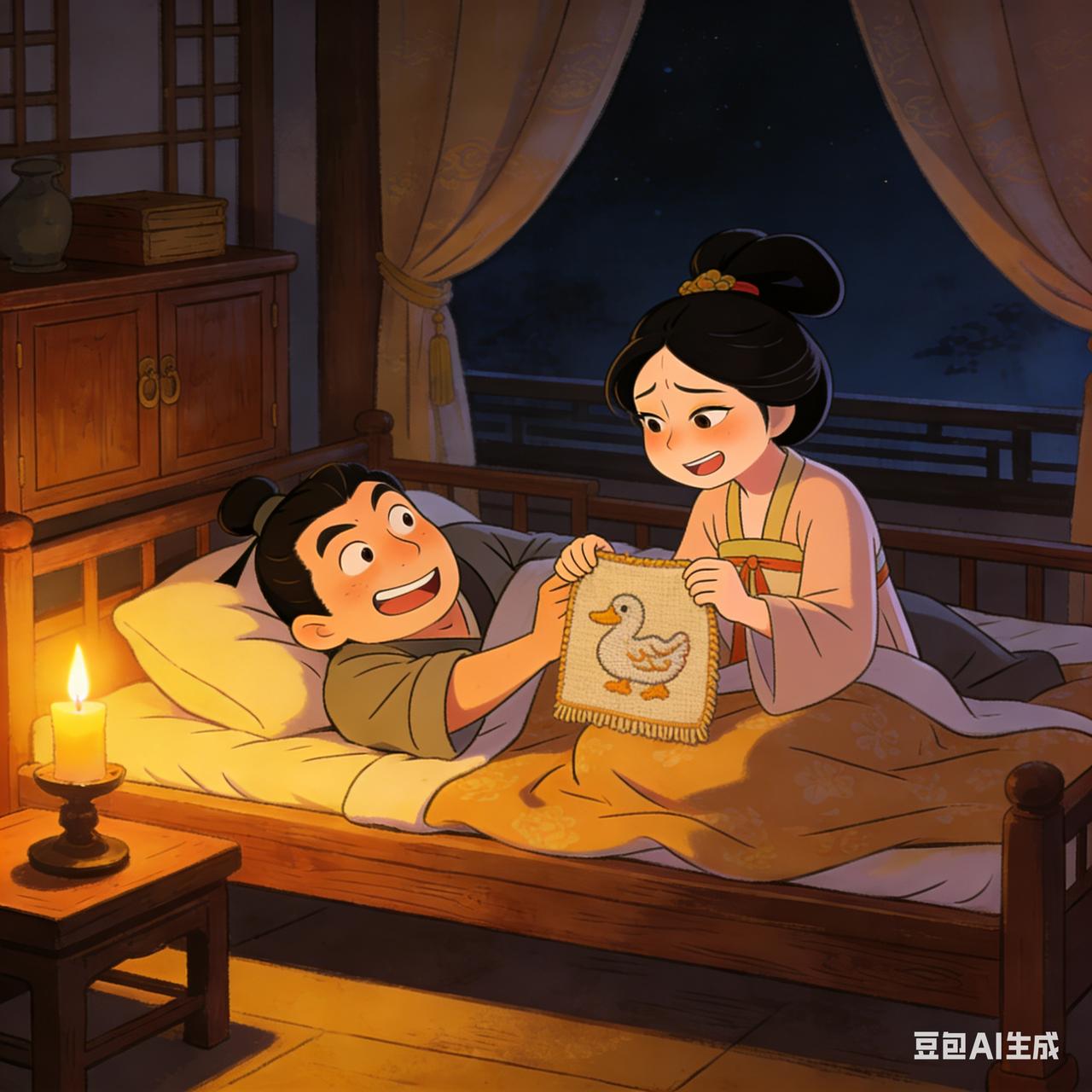 古代夫妻搞笑段子古时某晚，丈夫翻来覆去睡不着，推了推身旁妻子：“娘子，你说咱