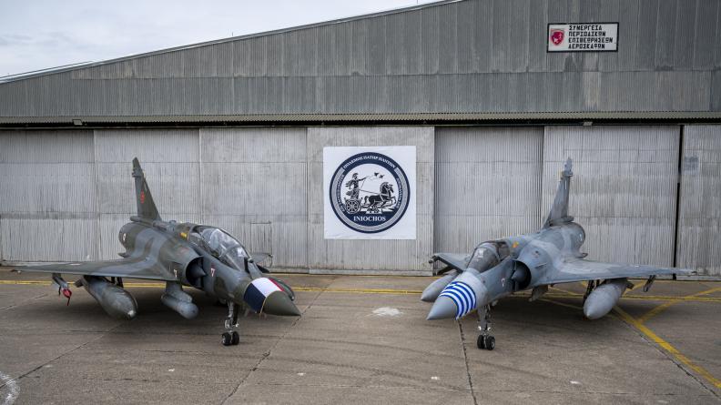 "Iniochos"演习中的法国"幻影2000D"2026年3月27日，法国国防