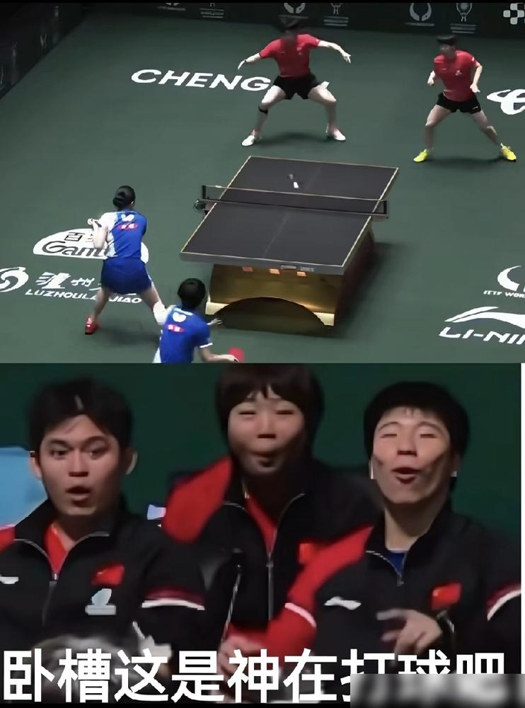 三人在看神仙打球​莎莎和头哥配合默契，捂了个直线还擦边，场外​三人在看神