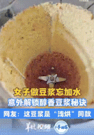 河南南阳一名女子使用破壁机制作豆浆，谁料她把黄豆放进破壁机后，忘记加水，导致黄豆