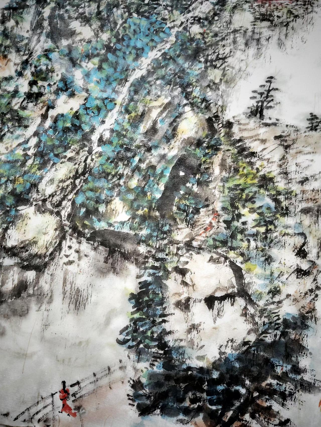 西安市美协吕文云先生笔下的秦岭金絲峽美景