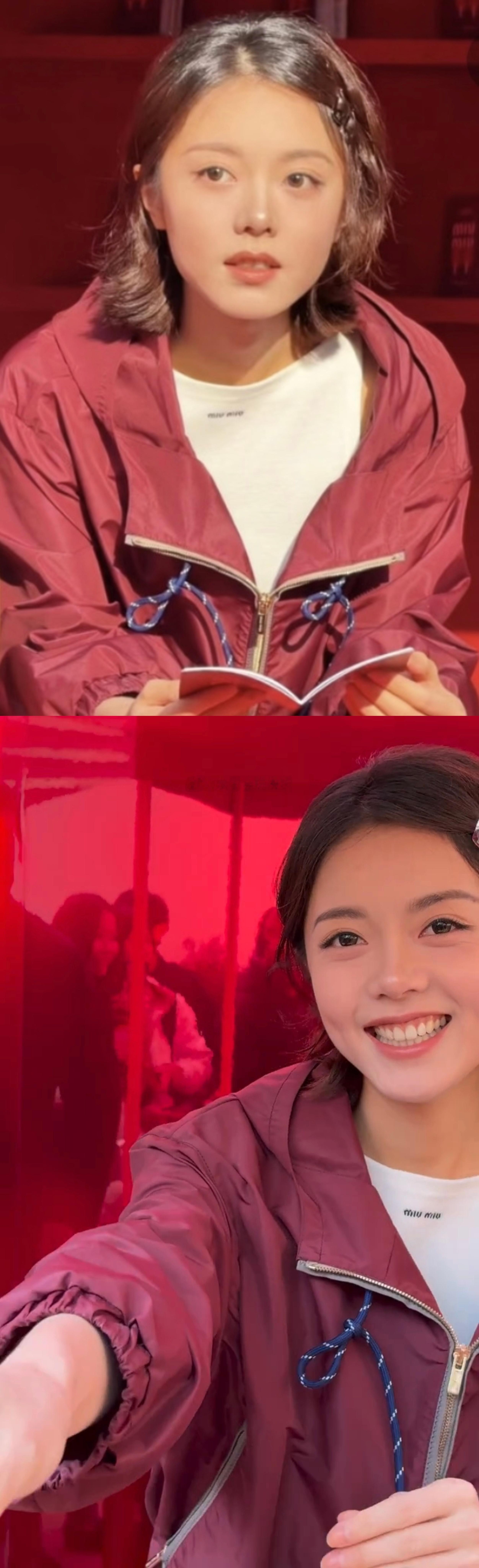 赵今麦miumiu活动生图状态拿着糖画的麦麦好可爱(*¯︶¯*)