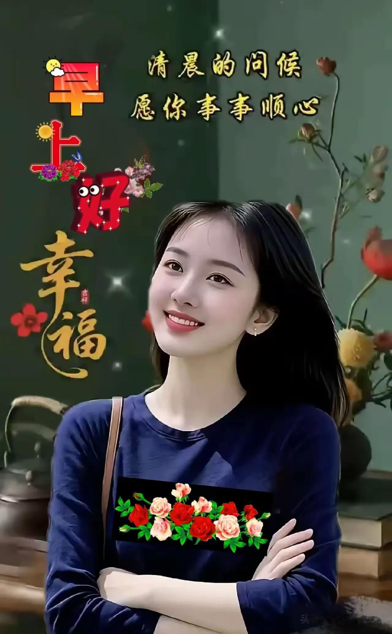 《卜算子·晨寄安康》晓语沁心扉，祝福千金贵。莫道关山远近殊，日日屏前慰