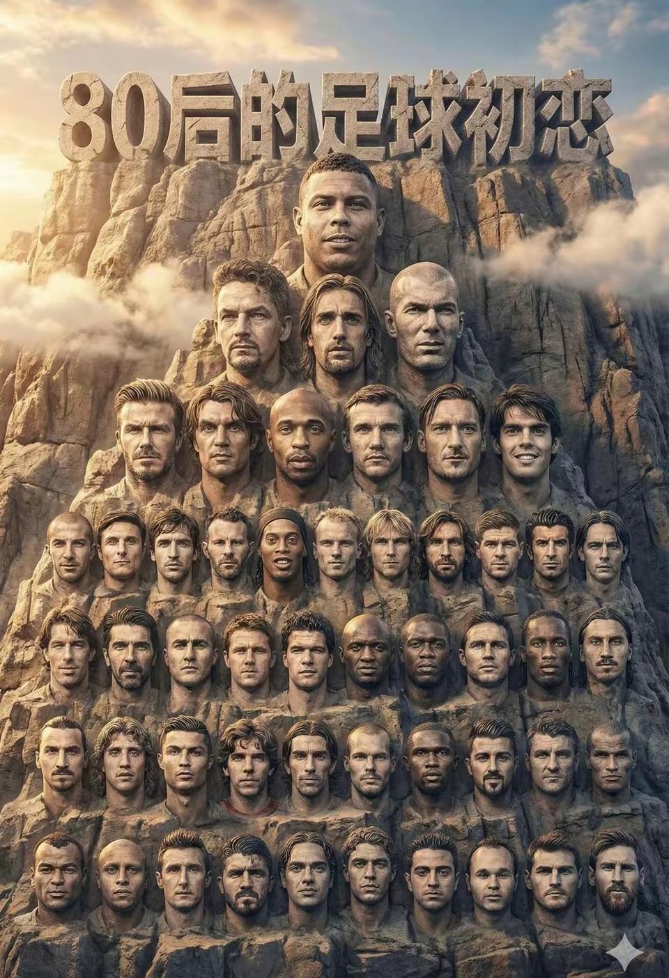 咱们80后的足球初恋，地位是这样的吧？大罗排第一，那些年20岁的大罗真猛。