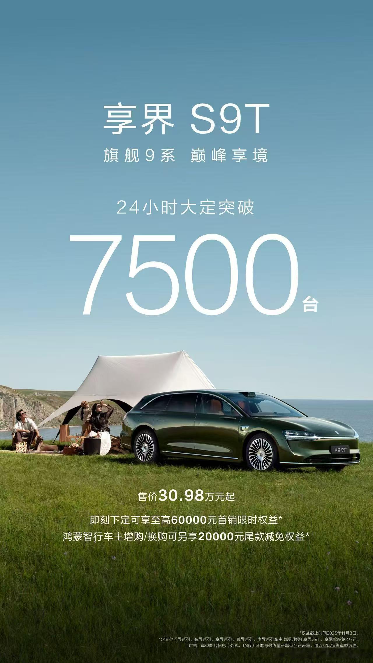 24小时虽然没到之前预估的1万7500也非常不错了19%接近20的转化率享界s