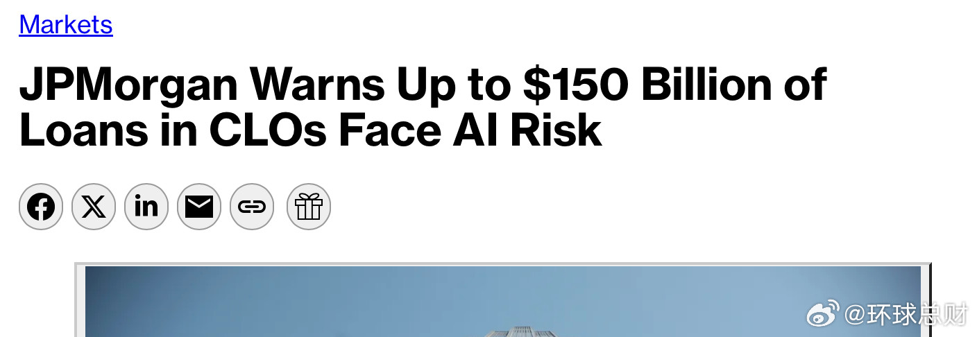 摩根大通AI人工智能【摩根大通预警：400亿至1500亿美元美国CLO贷款面临人