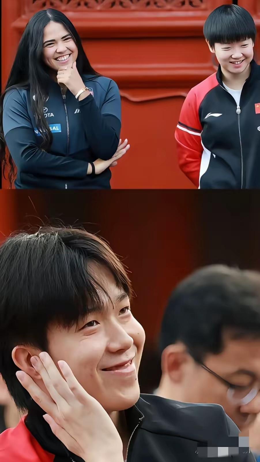 王楚钦看孙颖莎的眼神，藏不住了！北京大满贯抽签仪式上，孙颖莎站在台上，和裁