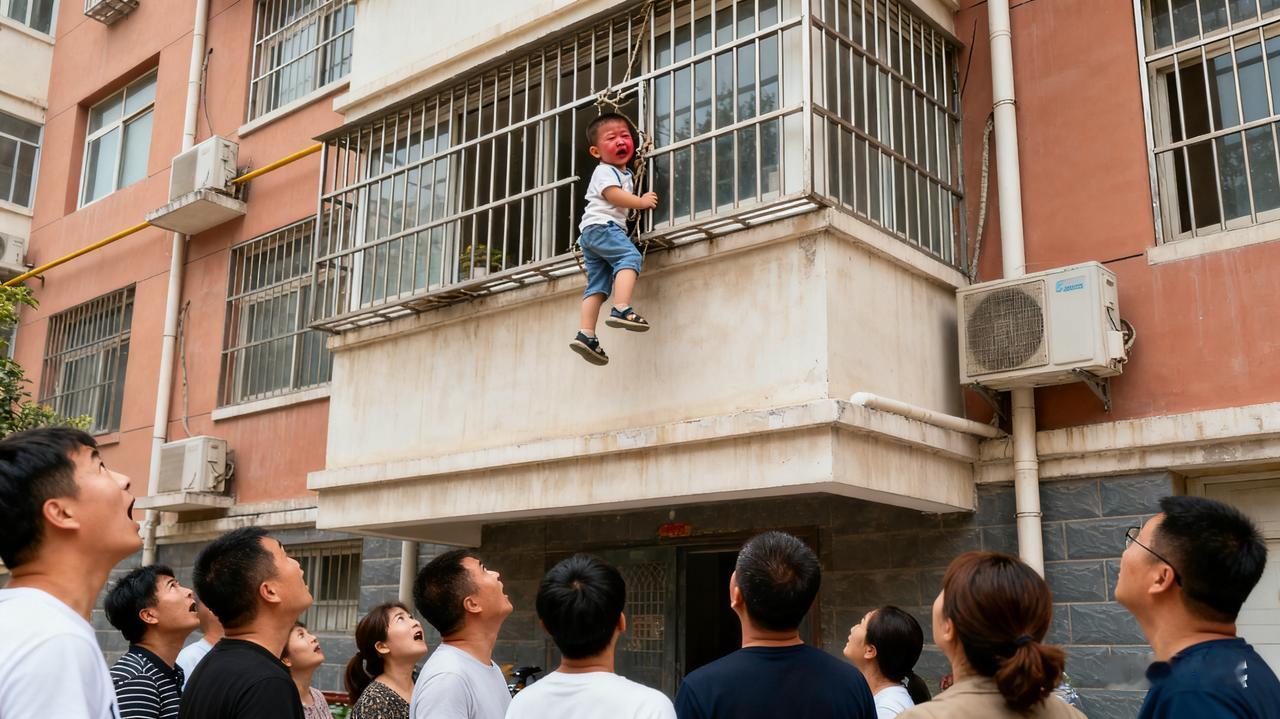 开封外卖小哥徒手攀四楼救悬窗幼童,央视点赞“平民英雄”“孩子快坚持不住了!