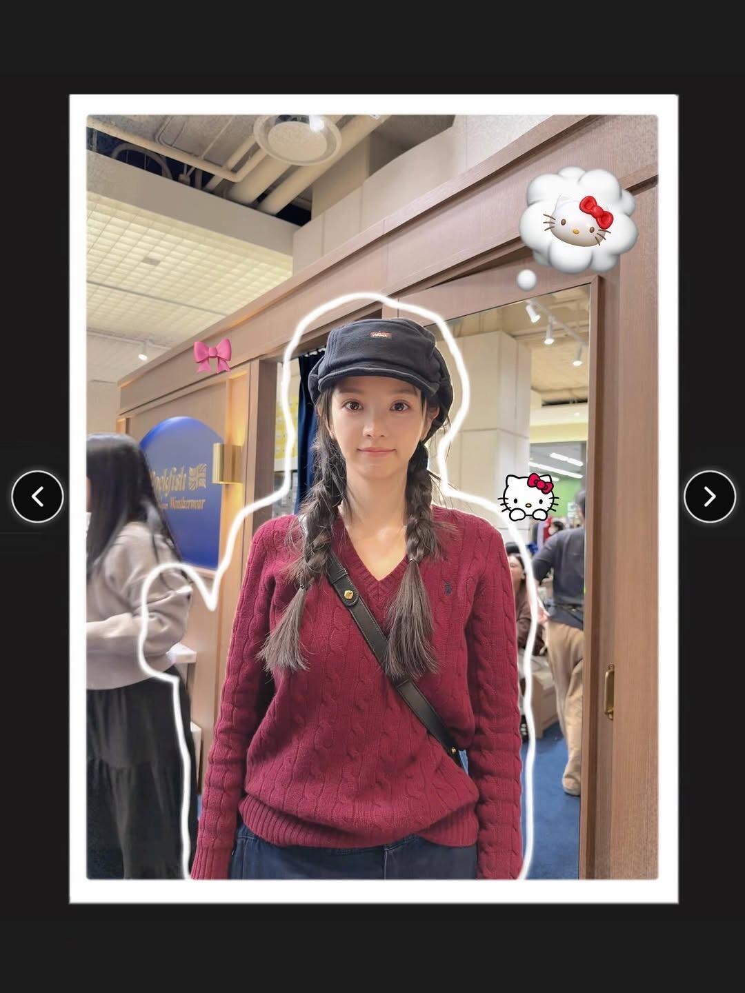 田曦薇韩国旅游，ins更新，这也好吃那也好吃、