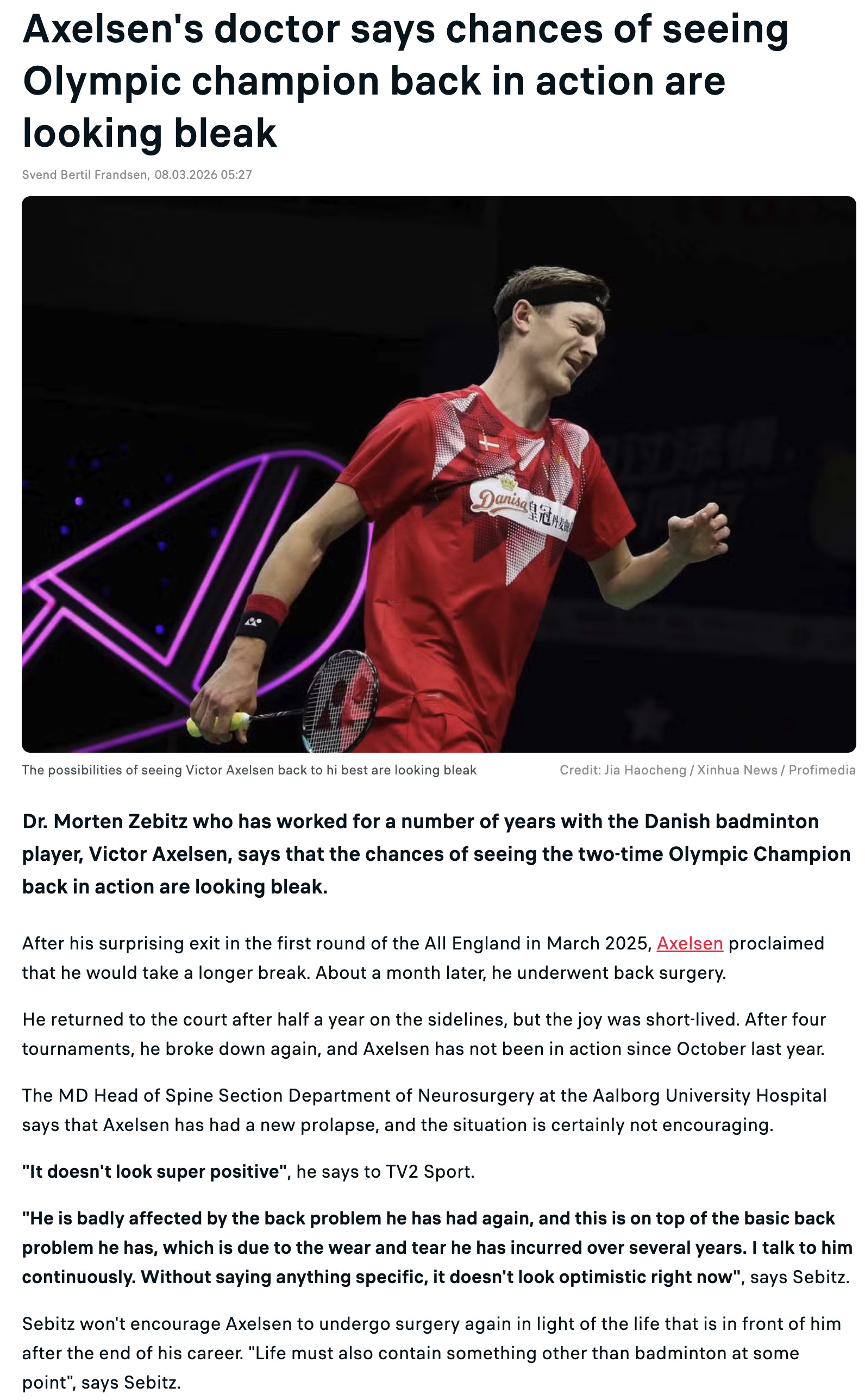 安赛龙复出希望渺茫安赛龙回归赛场前景黯淡！安赛龙主治医生透露其背部新椎间盘突出