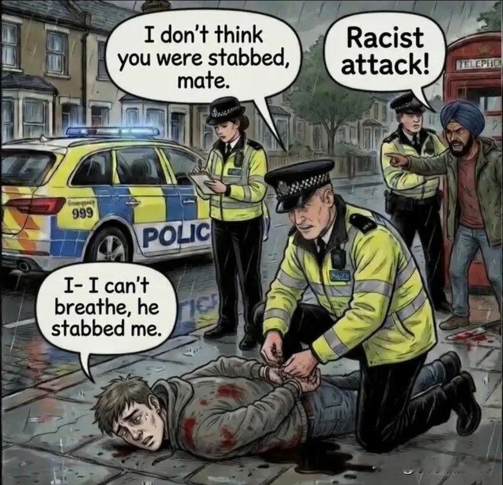 太抽象了！英国白人小伙被印度人捅刀致死事件，没有一个人是真正的英国本土裔！受