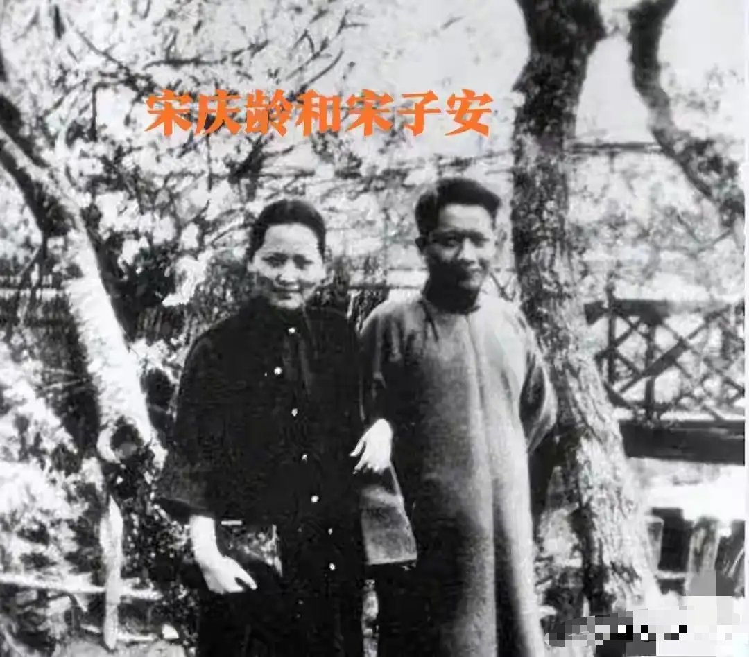 1932年，宋庆龄和弟弟宋子安，到万国公墓祭奠父母，一张罕见合影