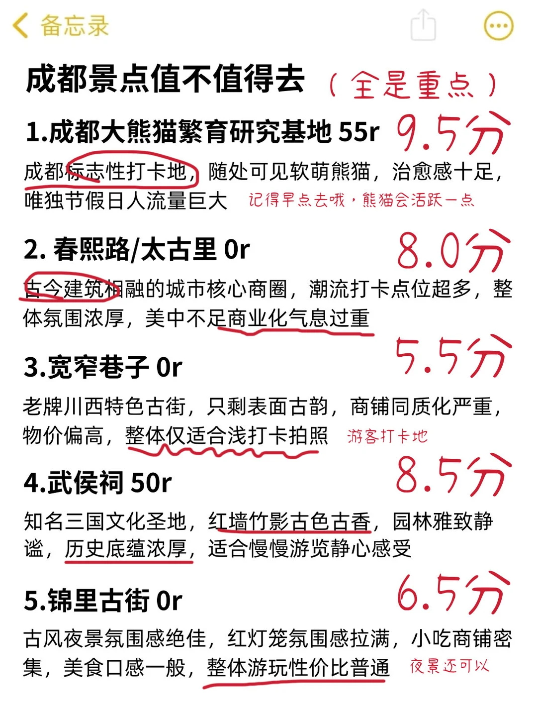 成都已回，成都景点锐评（个人主观）-成都