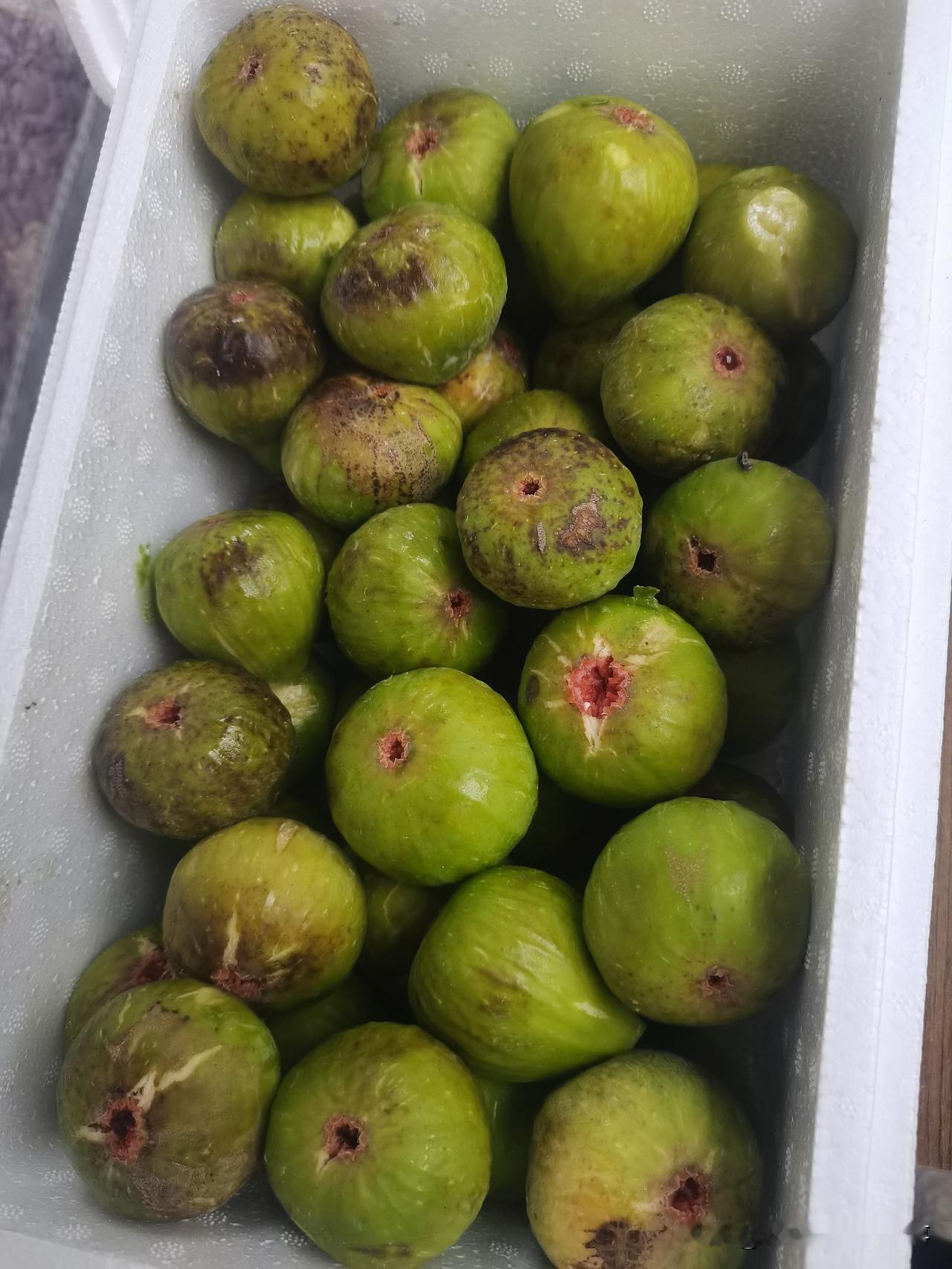 给儿媳妇买了一箱精品无花果。这个精品无花果，如果拿到市里去卖，最少得十元八元一