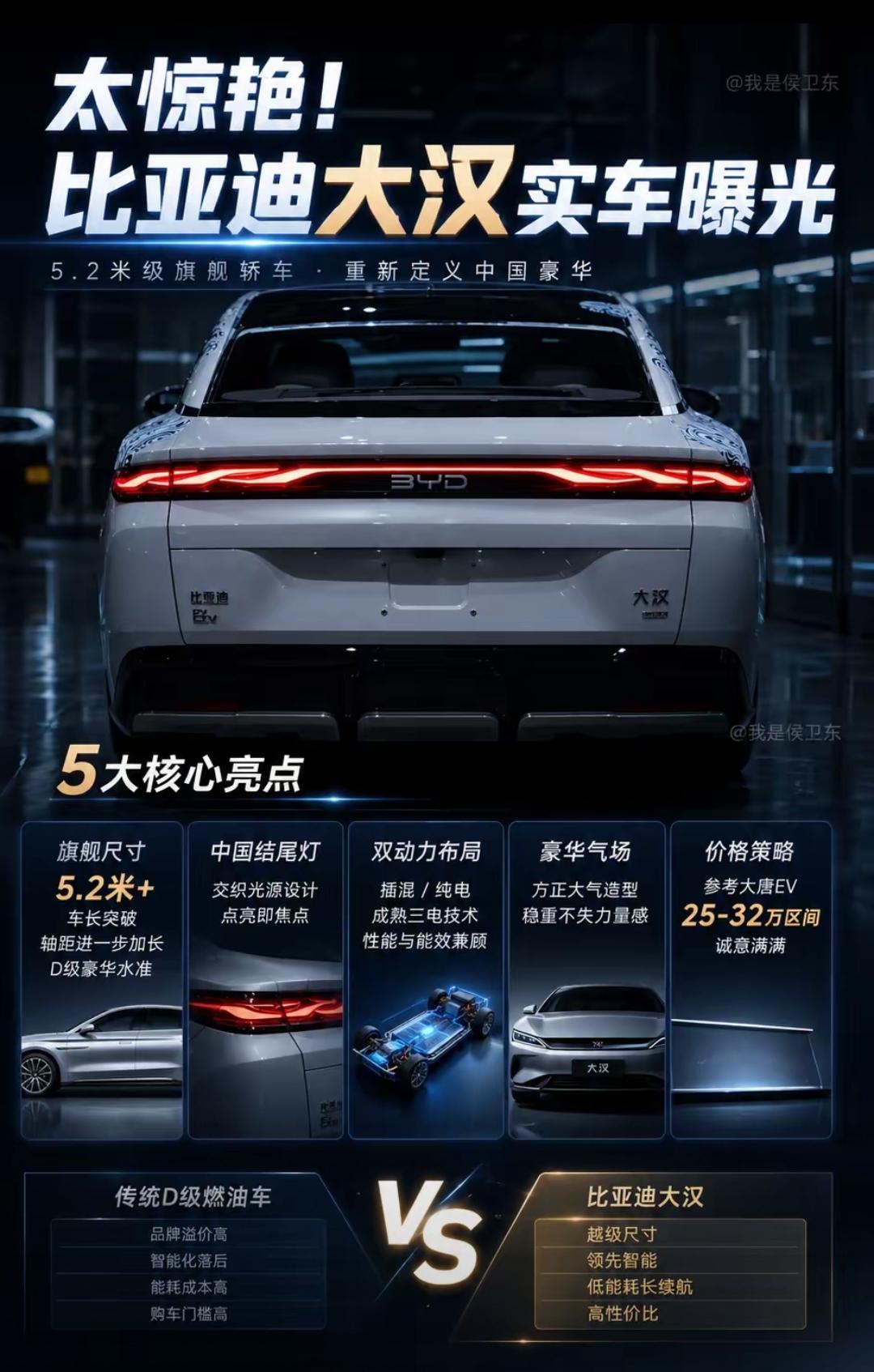 比亚迪大汉，5米2旗舰来了。