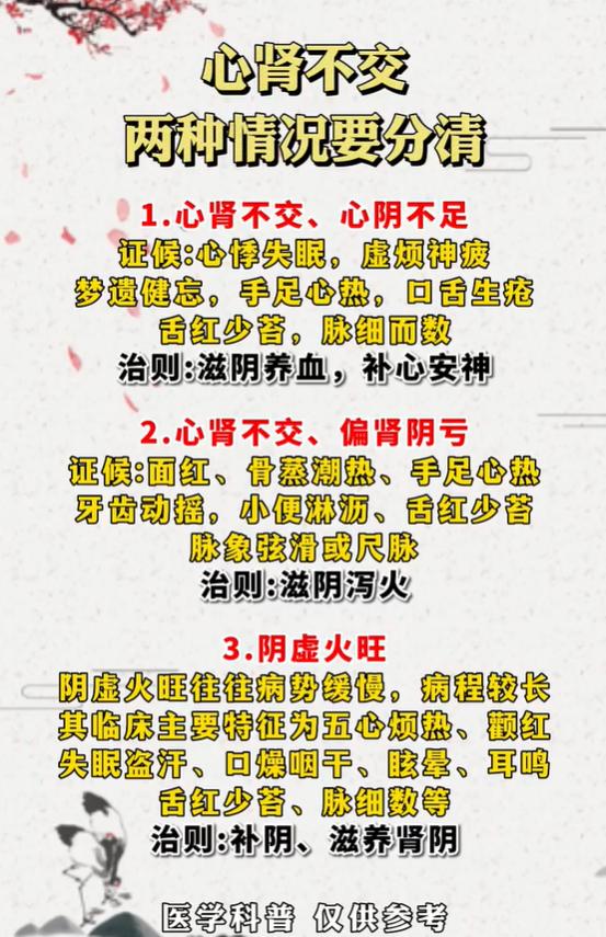 失眠心烦都是心肾不交？两种证型要区分开