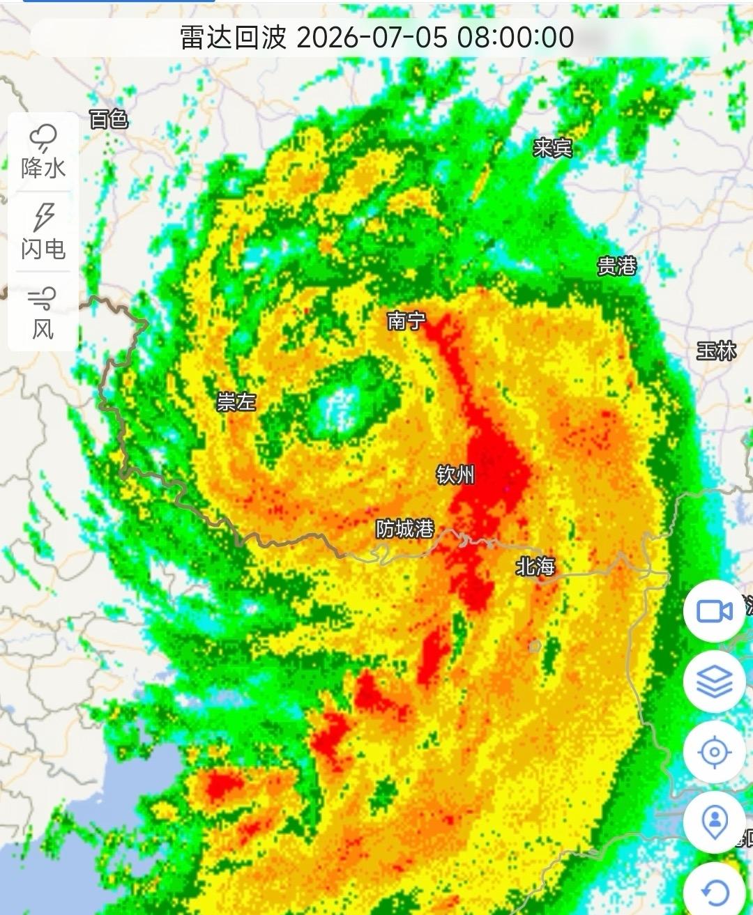 登陆几小时了竟然形态仍旧完整南宁罕见处于危险半圆美莎克所处大气环境完全一打一