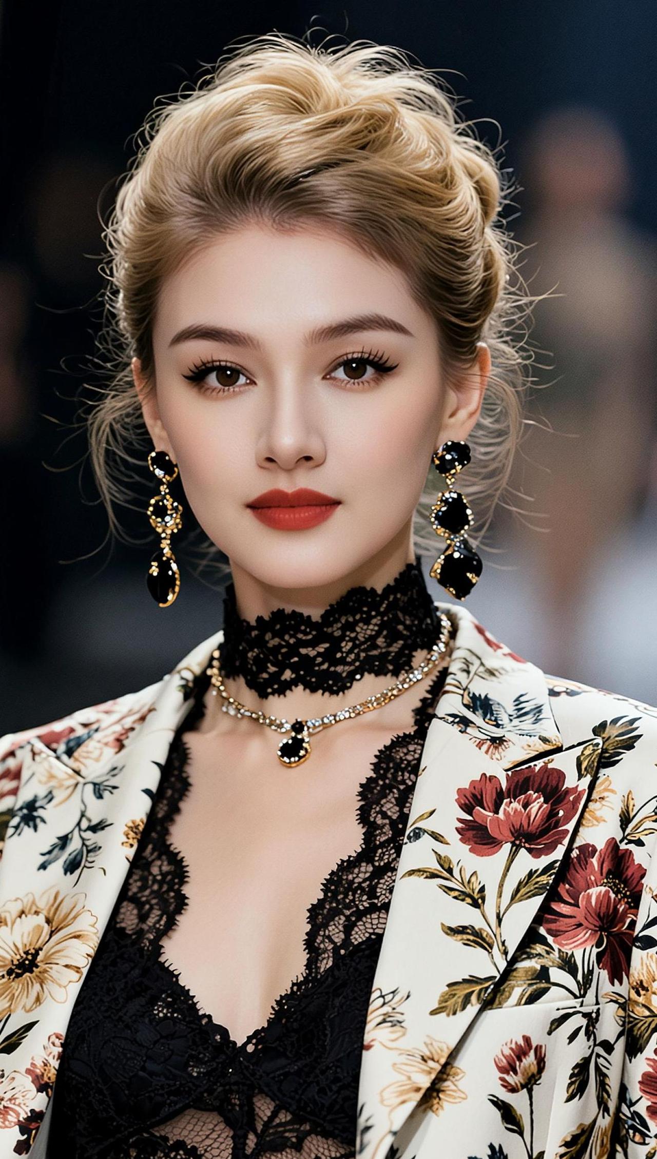 AI复古繁花写真随变ai随便玩欧美风优雅气质高级感写真