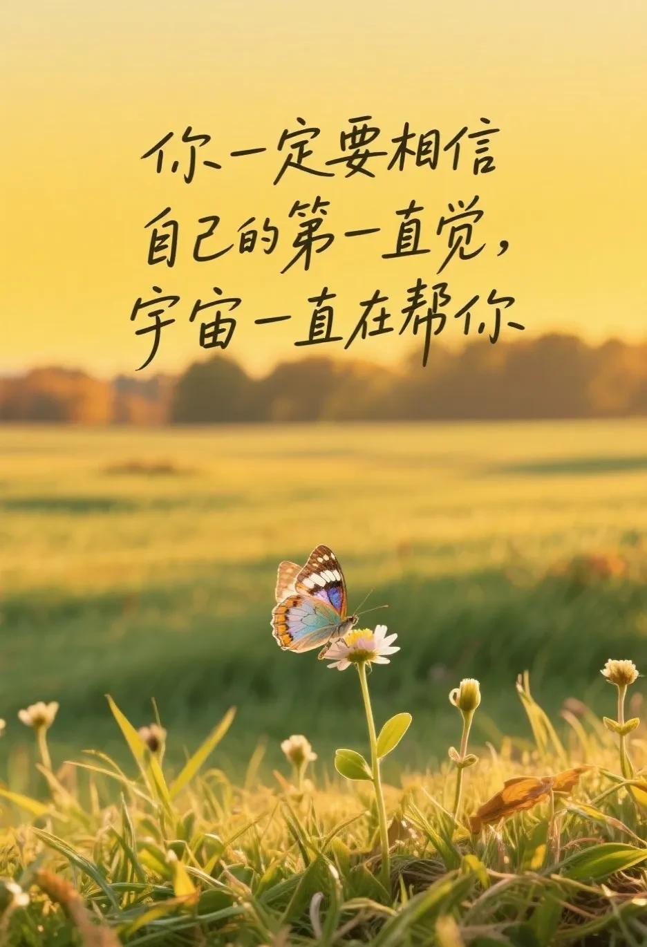 你一定要相信自己的直觉，宇宙一直在帮你。有大师说，想活得更顺、更接近天命，重要