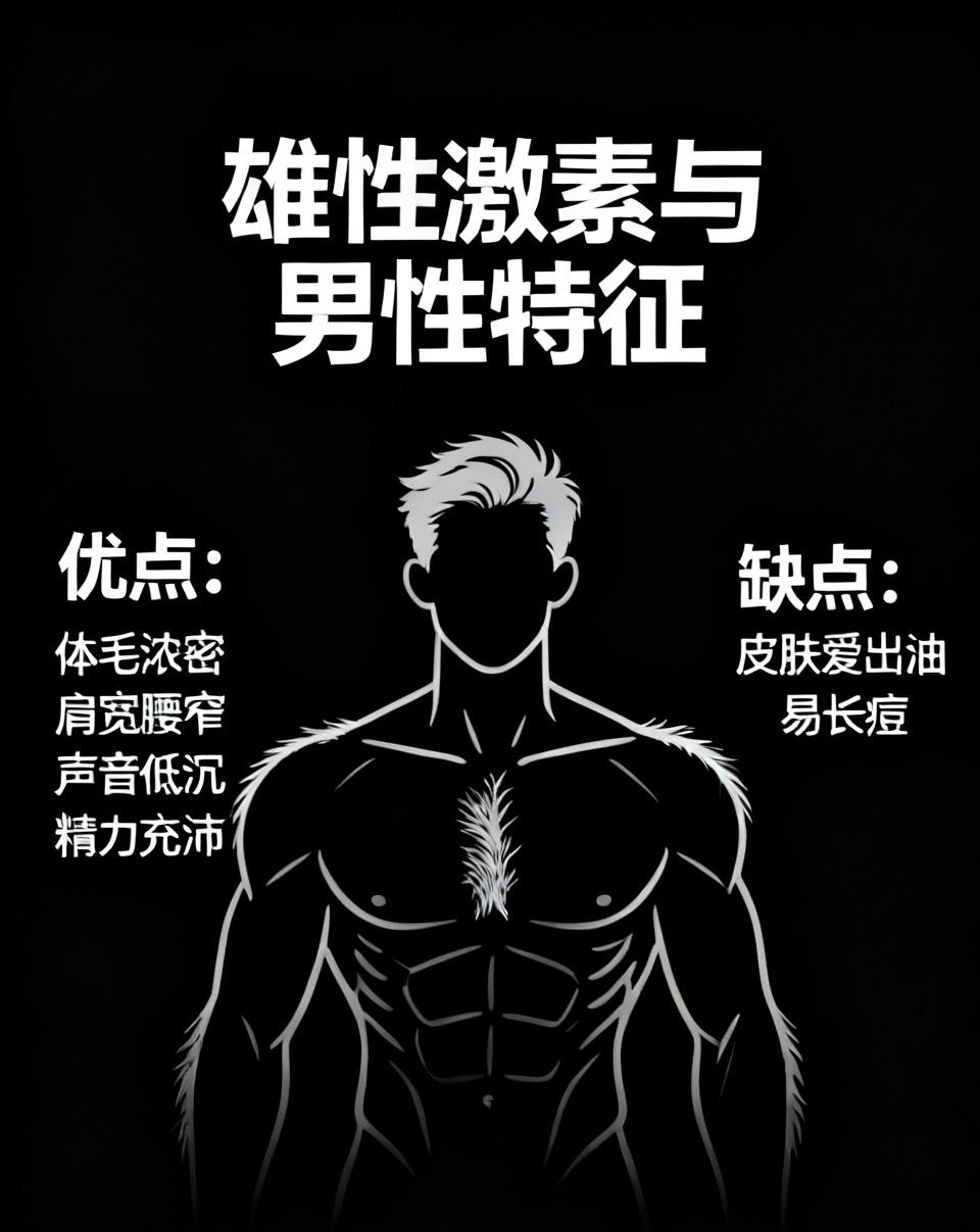 聊个大家都好奇的话题，男生雄性激素足，身上真的藏不住特征，有好有坏，一起来看看～