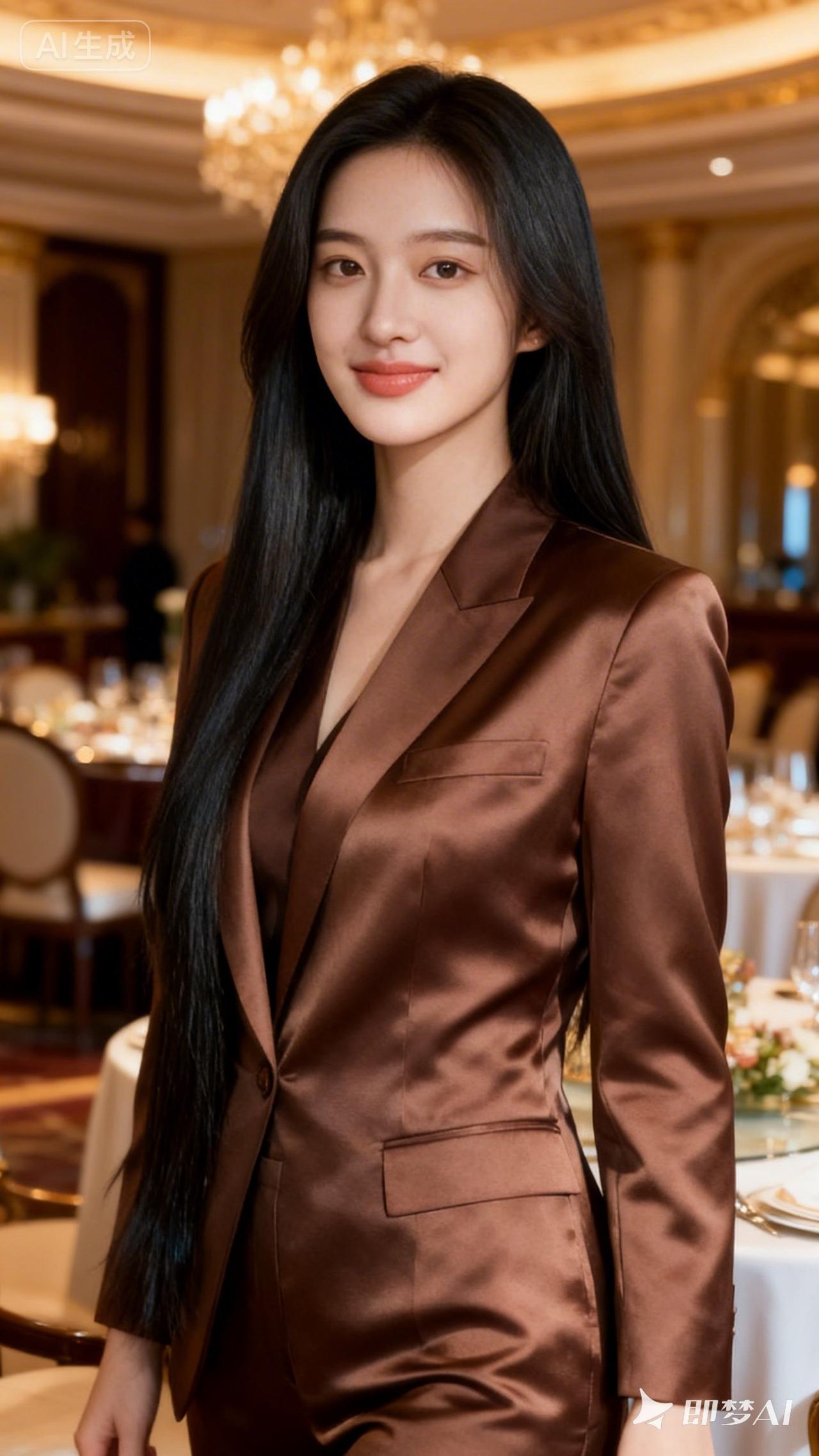 优雅职场风，棕色西装搭配，自信满满！