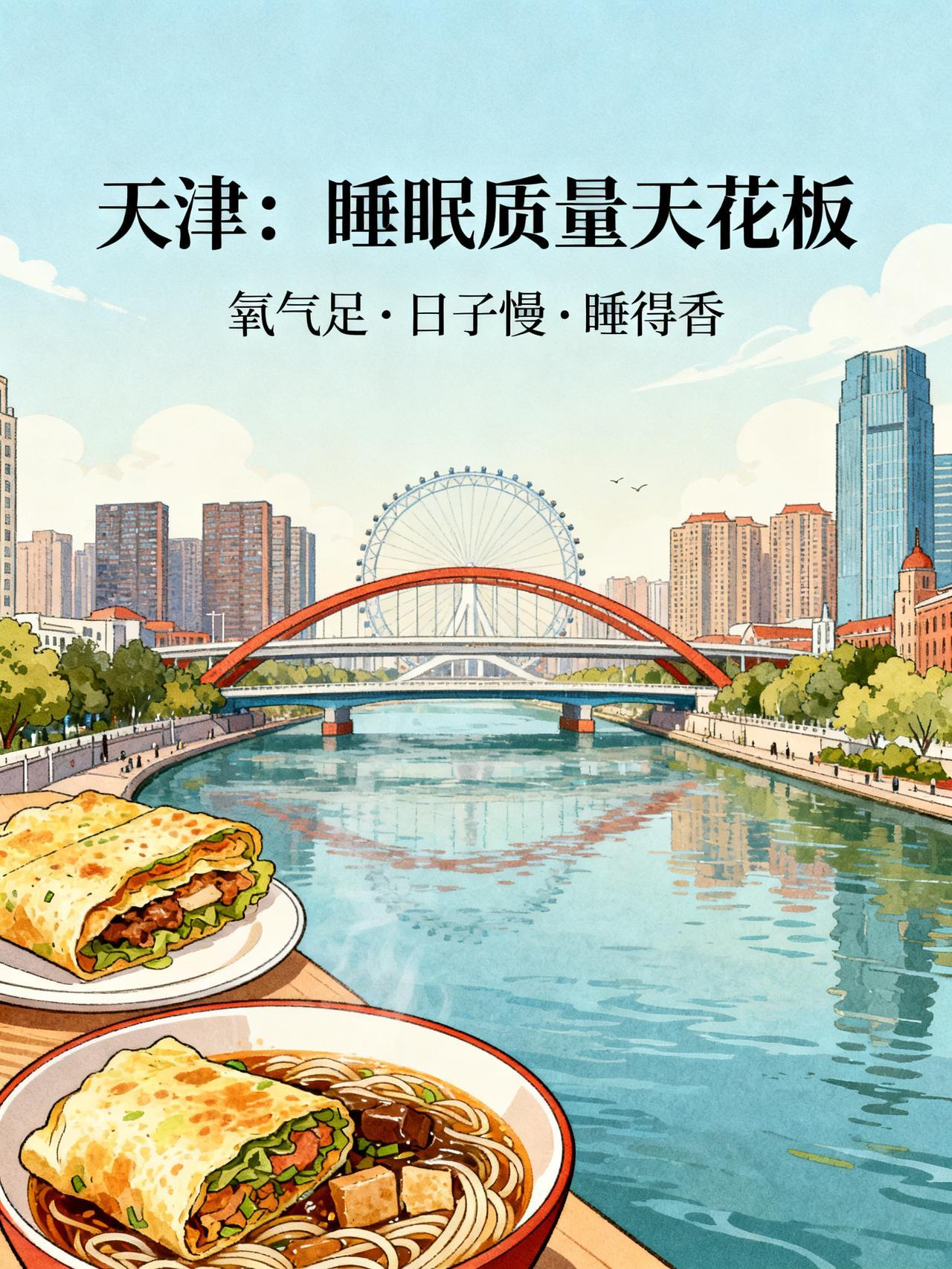 看到了天津的评点，非常赞同全国最适合睡觉的城市，全国睡眠质量天花板城市，根本不是