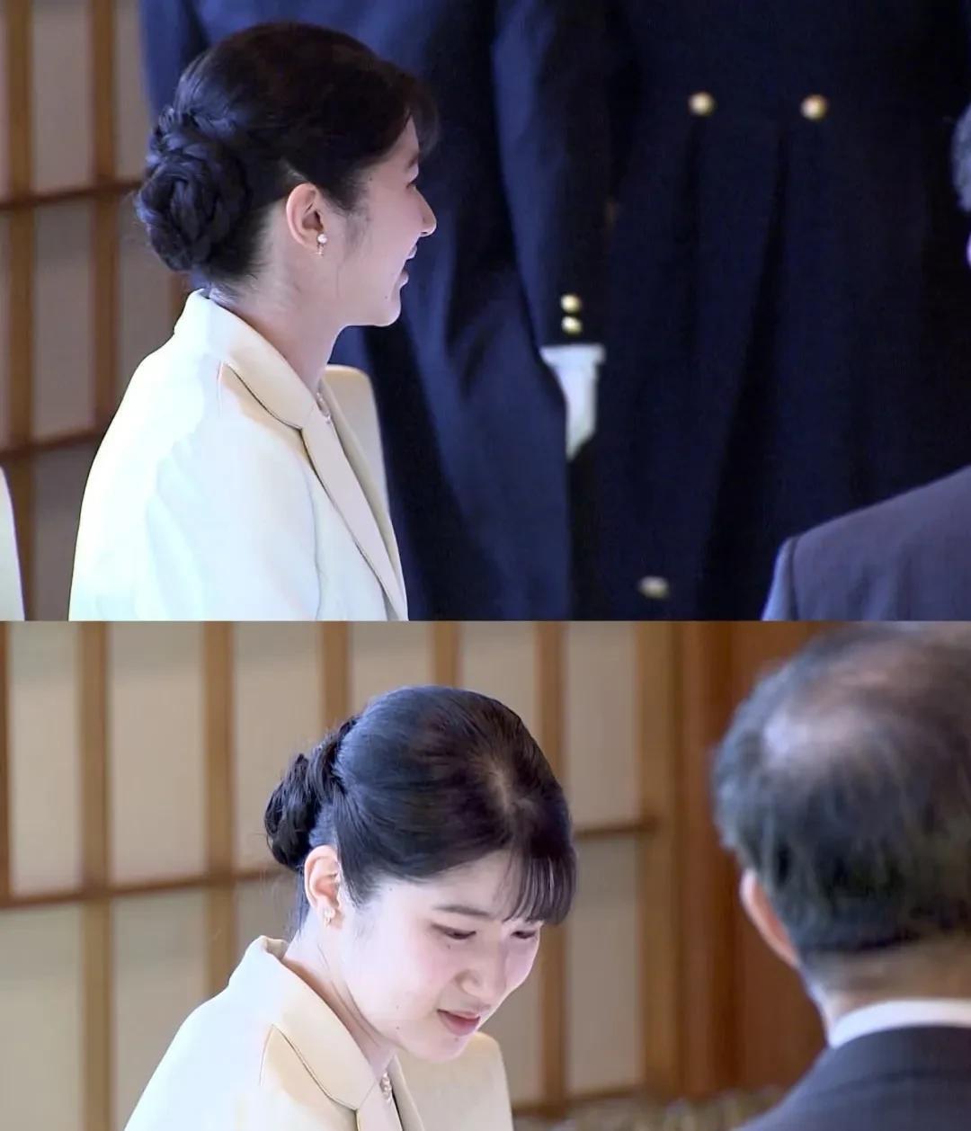 爱子公主参加招待会，王室做发型有一手前两天爱子公主和爸妈以及文仁夫妇参加了一场